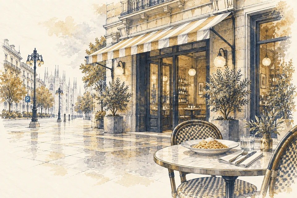 Illustration: Restaurants und Essen