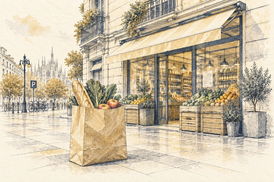 Illustration: Einkaufsmöglichkeiten für den Alltag